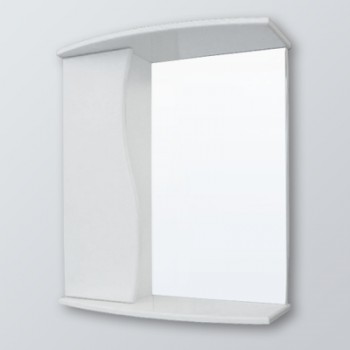 Зеркало "Волна 60"  левое со шкафчиком, белый/синий