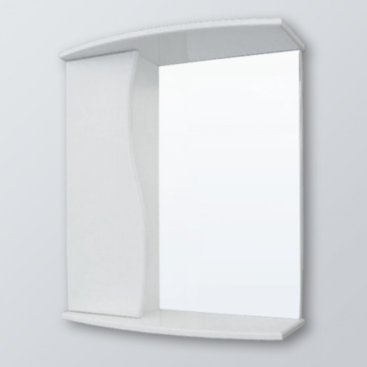 Зеркало "Волна 60"  левое со шкафчиком, белый/синий