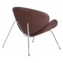 Кресло дизайнерское DOBRIN EMILY (коричневый винил YP5, хромированная сталь)