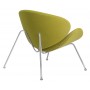 Кресло дизайнерское DOBRIN EMILY (светло-зеленая ткань AF3, хромированная сталь)