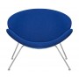 Кресло дизайнерское DOBRIN EMILY (синяя ткань AF6, хромированная сталь)