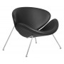 Кресло дизайнерское DOBRIN EMILY (черный винил YP16, хромированная сталь)