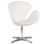 Кресло дизайнерское DOBRIN SWAN (белый кожзам P23)