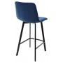 Полубарный стул CHILLI-QB SQUARE синий #29, велюр / черный каркас (H=66cm) М-City