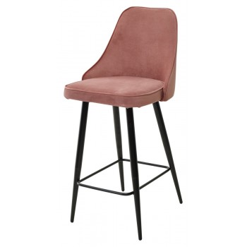 Полубарный стул NEPAL-PB РОЗОВЫЙ #15, велюр/ черный каркас (H=68cm) М-City