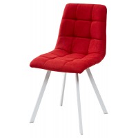 Стул CHILLI SQUARE UF860-16B красный, ткань/ белый каркас М-City
