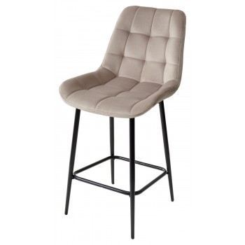 Полубарный стул ХОФМАН, цвет светло-коричневый #H61, велюр / черный каркас H=63cm М-City