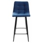Полубарный стул CHILLI-QB синий #29, велюр / черный каркас (H=66cm) М-City