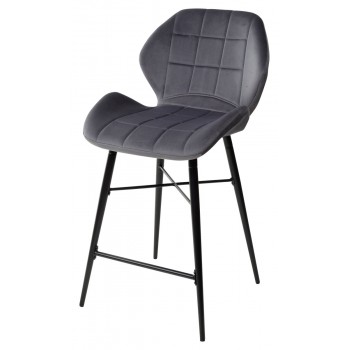 Полубарный стул MARCEL BLUVEL-14 GREY (H=65cm), велюр М-City