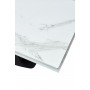 Стол Ниагара 160 Белый мрамор, стекло / черный каркас М-City