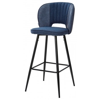 Барный стул HADES TRF-06 полночный синий, ткань/ RU-03 синяя сталь, PU М-City