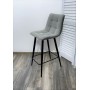 Полубарный стул CHILLI-QB светло-серый #26, велюр / черный каркас (H=66cm) М-City