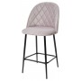 Полубарный стул НИРВАНА, цвет светло-серый B-24, велюр / черный каркас H=63cm М-City