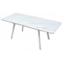 Стол ARUBA 140 GREY-WHITE/ WHITE глазурованное стекло М-City