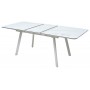 Стол ARUBA 140 GREY-WHITE/ WHITE глазурованное стекло М-City