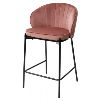 Полубарный стул WENDY BLUVEL-52 PINK (H=65cm), велюр М-City
