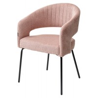 Стул SNUG WZ2042-10 пепел розы, фактурный велюр / черный каркас, M-City