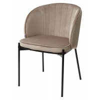 Стул DIANA BLUVEL-40 BEIGE, велюр / черный каркас М-City