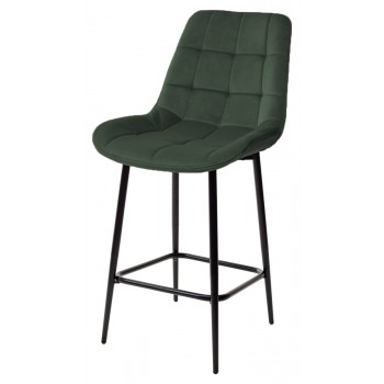 Полубарный стул ХОФМАН, цвет изумрудный #H30, велюр / черный каркас H=63cm М-City
