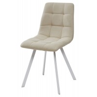 Стул CHILLI SQUARE UF860-01B бежевый, ткань/ белый каркас М-City