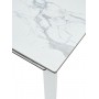 Стол CORNER 120 HIGH GLOSS STATUARIO керамика/ белый каркас М-City