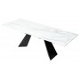 Стол Купер 160 Белый мрамор, стекло / черный каркас М-City