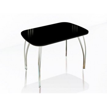 Столы обеденные со стеклом «Лотос - Лакобель черный»