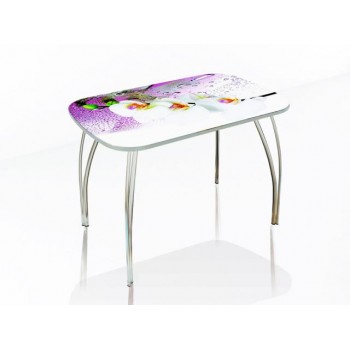 Столы обеденные со стеклом и фотопечатью «Лотос - Цветок»