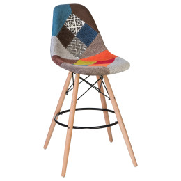 Набор 2 шт Стул барный DOBRIN DSW BAR, ножки светлый бук, цвет сиденья мозаика