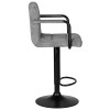 Стул барный DOBRIN KRUGER ARM BLACK, серый вельвет (LAR-E2041-25)