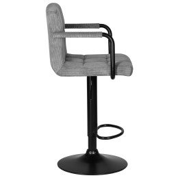 Стул барный DOBRIN KRUGER ARM BLACK, серый вельвет (LAR-E2041-25)