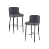 Набор 2 шт Стул барный DOBRIN CHRISTIAN'75, черные ножки, темно-серый велюр (V108-91)