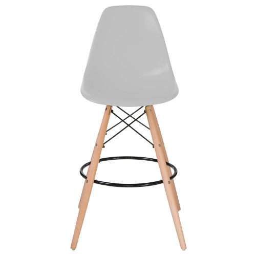 Стул барный DOBRIN DSW BAR, ножки светлый бук, цвет сиденья светло-серый (GR-01)
