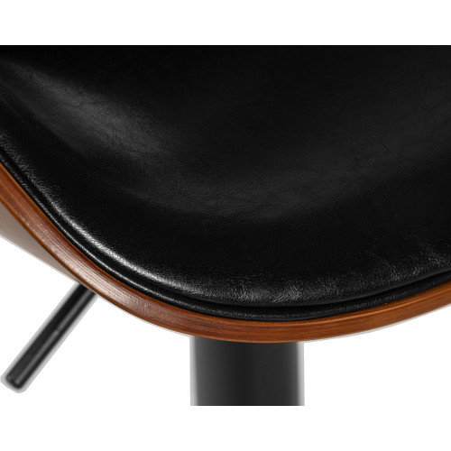 Стул барный DOBRIN KARTER BLACK, коричневый орех дерево (BWW), черный PU