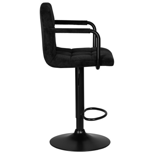 Стул барный DOBRIN KRUGER ARM BLACK, черный вельвет (LAR-E2041-52)
