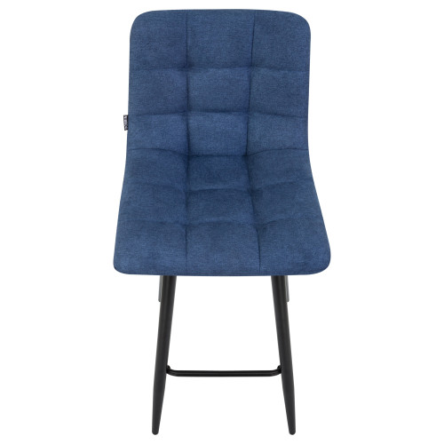Стул барный DOBRIN NICOLE, черные матовые ножки, синяя ткань (UF860-14B)