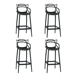 Набор 4 шт Стул барный DOBRIN MASTERS BAR, чёрный (B-03)