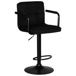 Набор 2 шт Стул барный DOBRIN KRUGER ARM BLACK, черный вельвет (LAR-E2041-52)