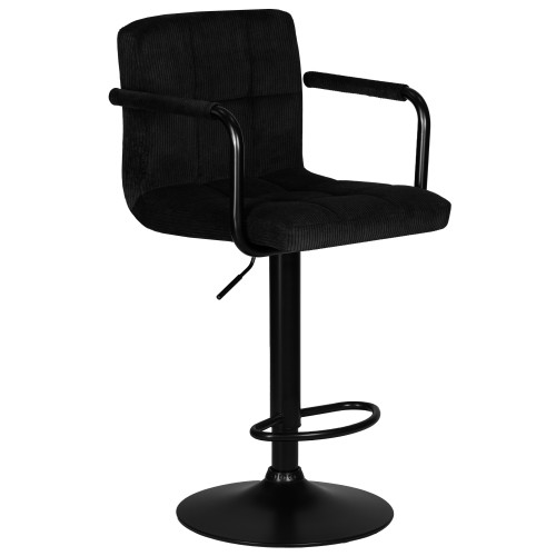 Набор 2 шт Стул барный DOBRIN KRUGER ARM BLACK, черный вельвет (LAR-E2041-52)