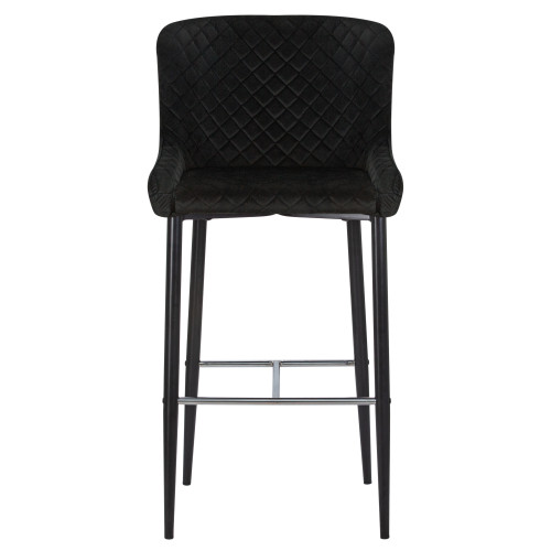 Стул барный DOBRIN CHRISTIAN'75, черные ножки, черный велюр (V108-77)