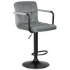 Стул барный DOBRIN KRUGER ARM BLACK, серый велюр (MJ9-75)