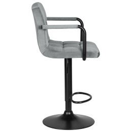 Стул барный DOBRIN KRUGER ARM BLACK, серый велюр (MJ9-75)