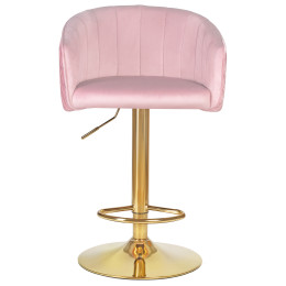 Стул барный DOBRIN DARCY GOLD, розовый велюр (1922-16)