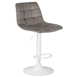 Стул барный DOBRIN TAILOR WHITE, серый велюр (MJ9-75)