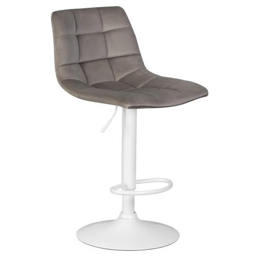 Стул барный DOBRIN TAILOR WHITE, серый велюр (MJ9-75)