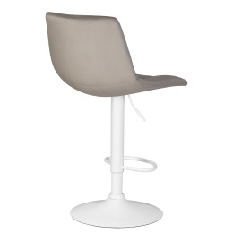 Стул барный DOBRIN TAILOR WHITE, серый велюр (MJ9-75)