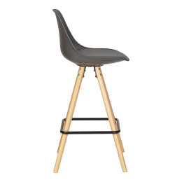 Набор 2 шт Стул полубарный DOBRIN RONNI, ножки светлый бук, тёмно-серый (GR-04)