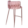 Набор 4 шт Стул барный DOBRIN EMMA ROSE GOLD, розовый велюр (VF-10)
