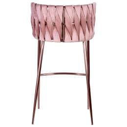 Набор 4 шт Стул барный DOBRIN EMMA ROSE GOLD, розовый велюр (VF-10)