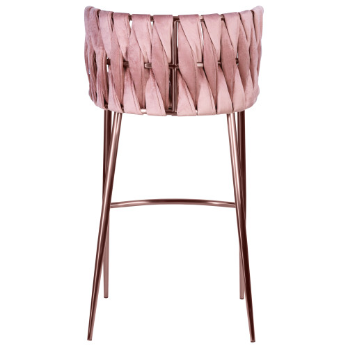 Набор 4 шт Стул барный DOBRIN EMMA ROSE GOLD, розовый велюр (VF-10)